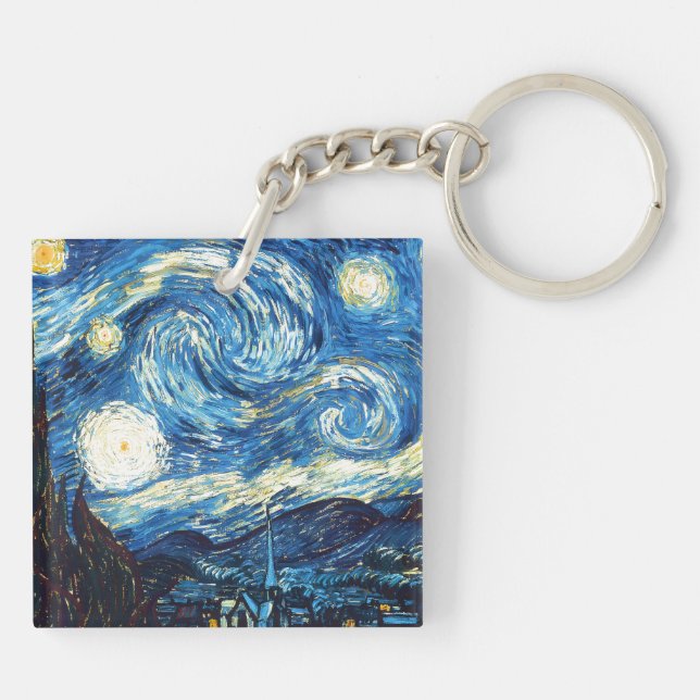 Llavero Vincent van Gogh's painting, Starry Night, (Atrás)