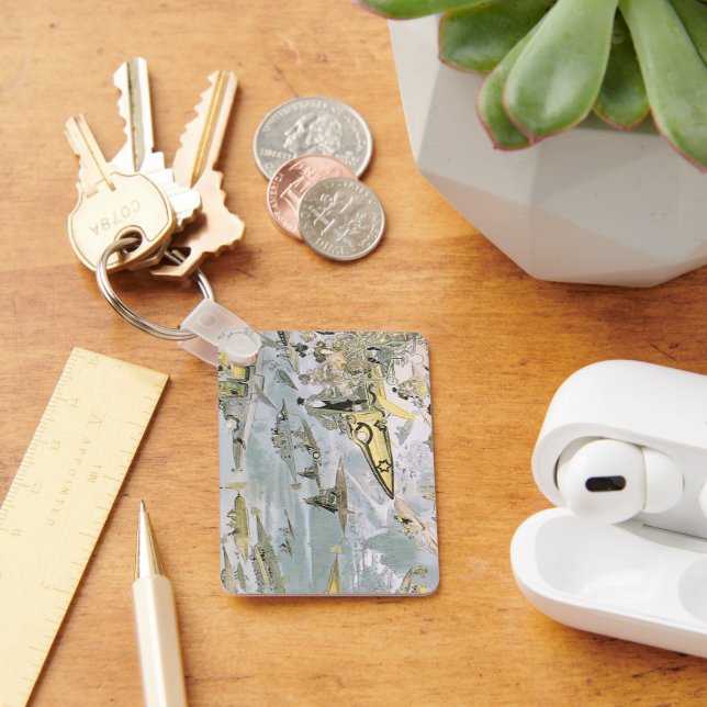 Llavero Viñeta Ciencia Ficción Carros Futuristas, taxis (Escritorio )