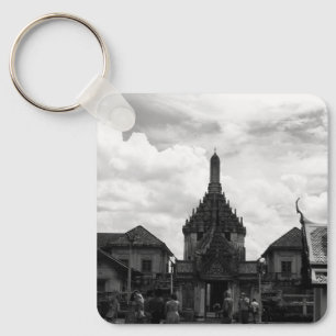 Llavero Viñeta Tailandia Bangkok Wat Phra Kaew Turistas Bu