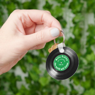 Llavero vinilo record con nombre promocional Keychain