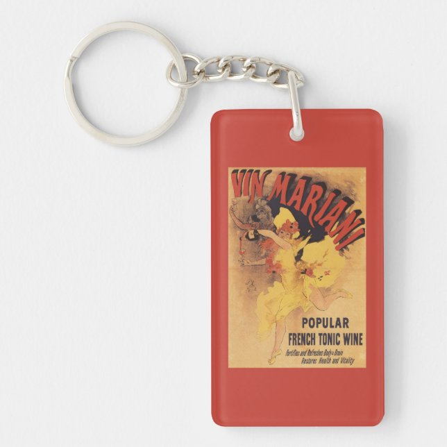 Llavero Vino de colada del chica de baile de Vin Mariani (Frente)