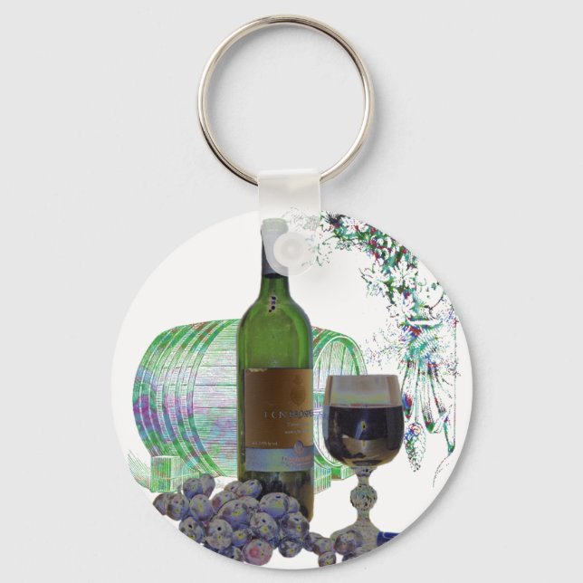 Llavero Vino moderno y arte de uvas (Anverso)