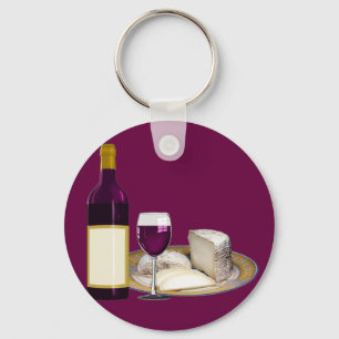 LLAVERO VINO ROJO Y QUESO, REGALO DE LOS AMANTES DEL QUESO