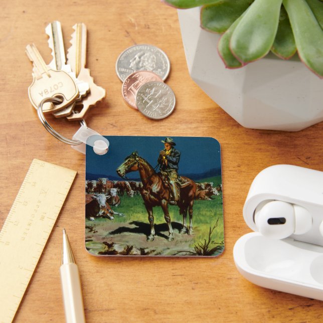 Llavero Vino vintage, ganadero agrícola en la granja (Escritorio )