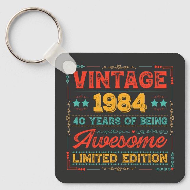 Llavero Vintage 1984 Hecho en 1984 40 años (Anverso)