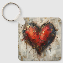 Llavero Vintage Abstract Hearts - Aluminum Keychain