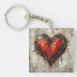 Llavero Vintage Abstract Hearts - Keychain