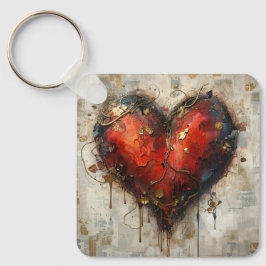 Llavero Vintage Abstract Hearts - Keychain 