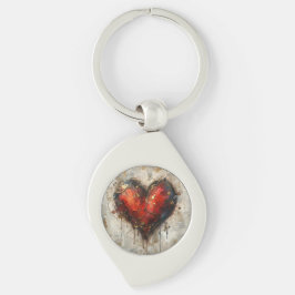 Llavero Vintage Abstract Hearts - Metal Keychain 