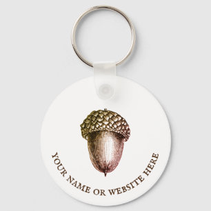 Llavero Vintage Acorn con texto Personalizado
