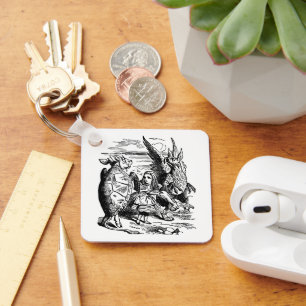 Llavero Vintage Alice en Wonderland, Gryphon, Falsa Tortug