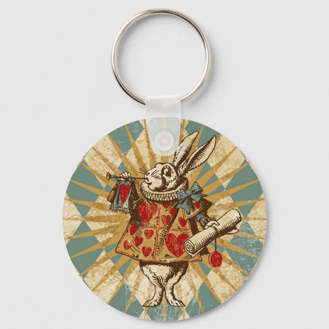 Llavero Vintage Alice White Rabbit (Anverso)