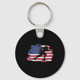 Llavero Vintage American Flag Quarterback Football