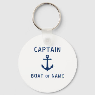 Llavero Vintage Anchor Capitán Añadir nombre o nombre de