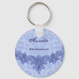Llavero Vintage azul B030 del favor de la boda de la dama