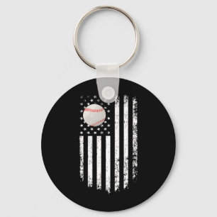 Llavero Vintage Baseball Game Day Bandera Estadounidense p