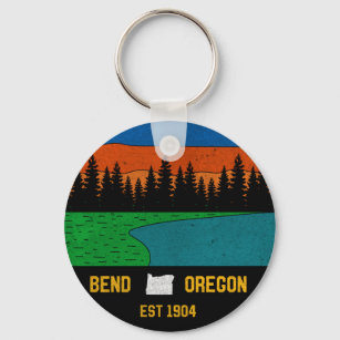 Llavero Vintage Bend Oregon Mountain Retro Souvenir
