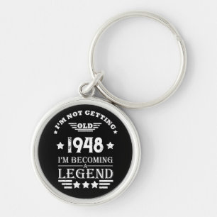 Llavero Vintage blanco negro personalizado de 75 años