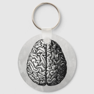 LLAVERO VINTAGE BRAIN DRAWING