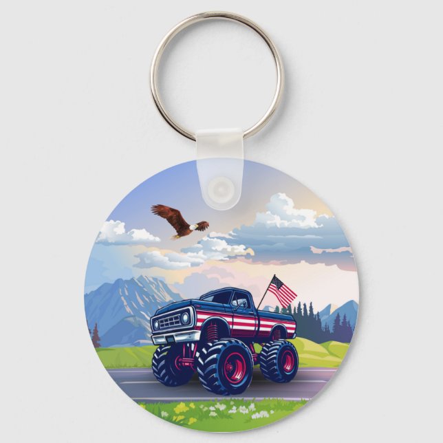 Llavero Vintage, camión monstruo de EE.UU. (Anverso)