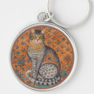 Llavero Vintage Cat, Cat Motif Art , Classic
