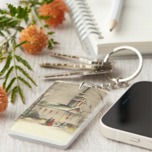 Llavero Vintage Christmas, Church in Winowscape