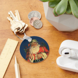 Llavero Vintage Christmas, Jolly Santa Claus con juguetes
