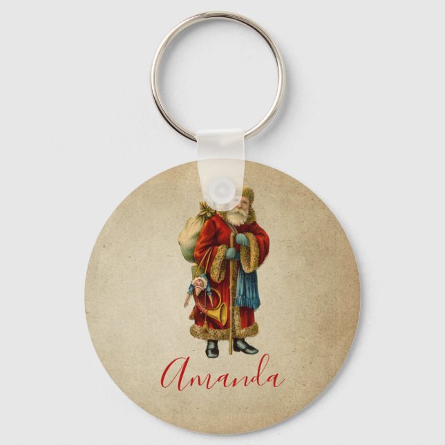 Llavero Vintage Christmas Old World Santa Claus (Anverso)