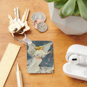 Llavero Vintage Christmas Victorian Angel con estrellas Ro