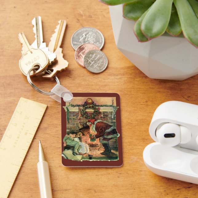 Llavero Vintage Christmas, victoriano Santa Claus Children (Escritorio )