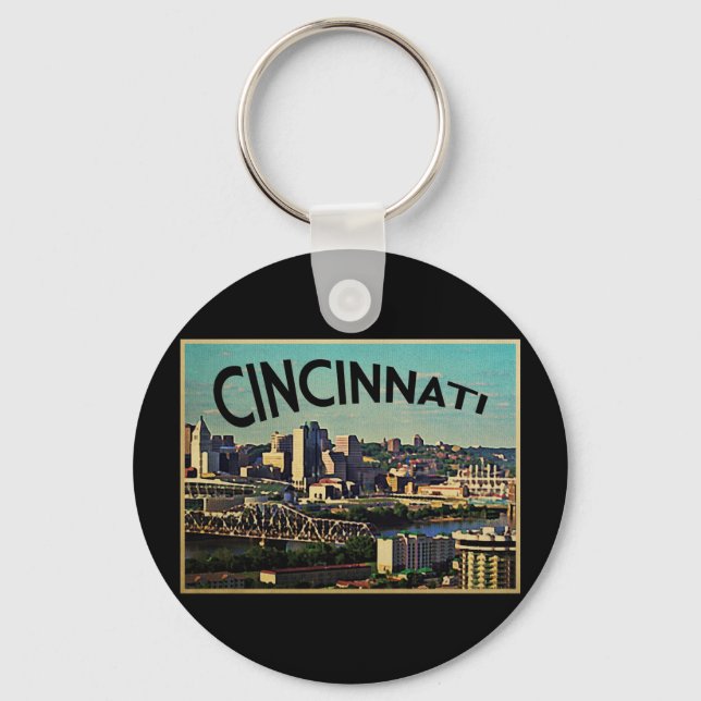 Llavero Vintage Cincinnati Skyline (Anverso)