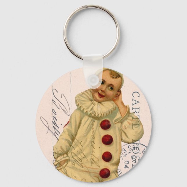 Llavero Vintage Clown Postcard Digital Art (Anverso)
