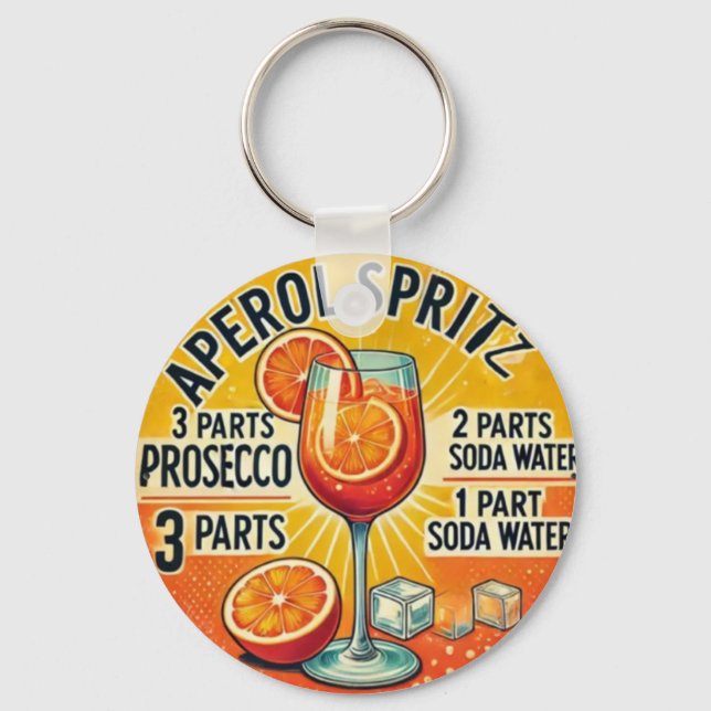 Llavero Vintage cocktail Aperol Spritz  (Anverso)
