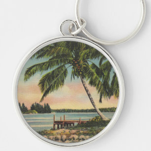 Llavero Vintage Coconut Palmas Breeze Tropical Sunset