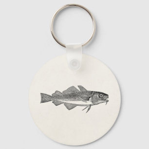 Llavero Vintage Common Cod Fish - Plantilla de peces acuát