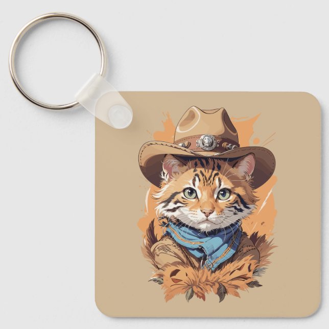 Llavero Vintage Cowboy Kitten Design (Anverso)