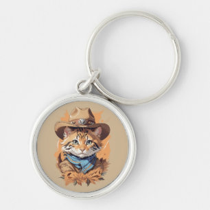 Llavero Vintage Cowboy Kitten Design