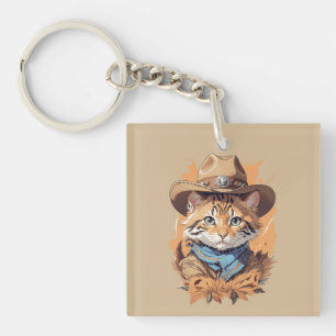 Llavero Vintage Cowboy Kitten Design