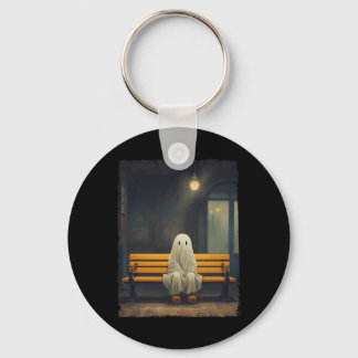 Llavero Vintage Cute Ghost Esperando Sentado En Silla Hall
