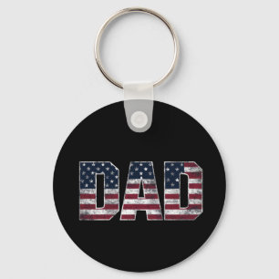 Llavero Vintage Dad Usa Flag, el Día del Padre Americano