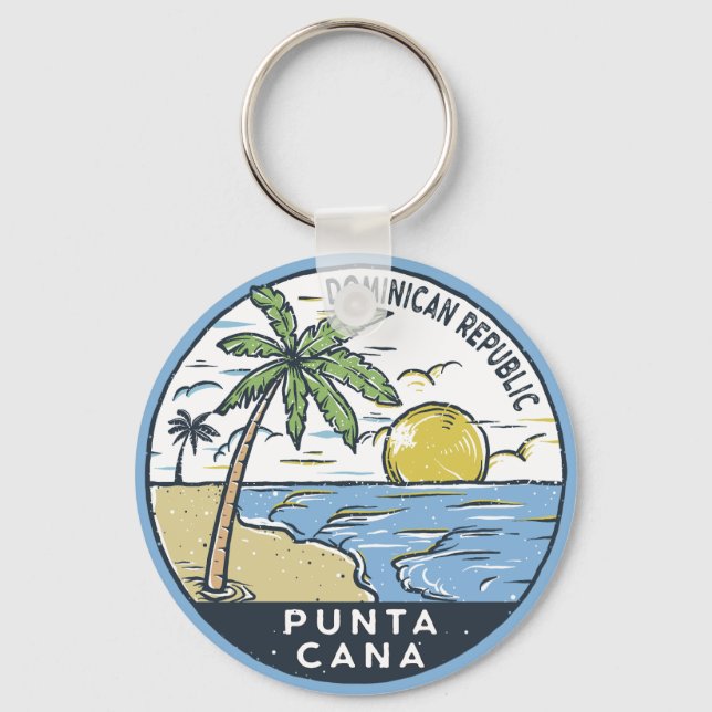Llavero Vintage de Punta Cana República Dominicana (Anverso)