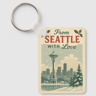 Llavero Vintage De Seattle Con Amor