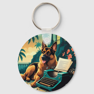 Llavero Vintage del caballero del perro pastor alemán