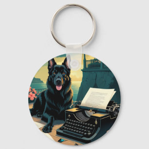 Llavero Vintage del caballero del perro pastor alemán