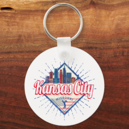 Llavero Vintage del Skyline de los Estados Unidos de Kansa
