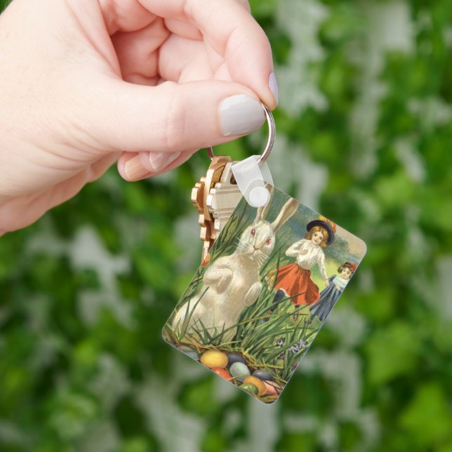 Llavero Vintage Easter Bunny and Children Happy Eastertie (Mano)