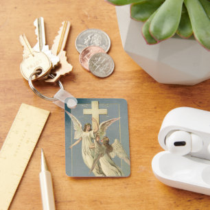Llavero Vintage Easter, Victorian Angels with a Cross
