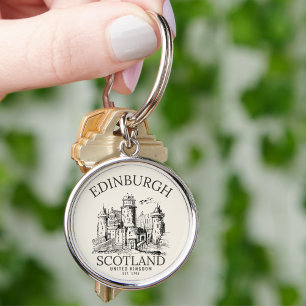 Llavero Vintage Edinburgh   Castle Retro Design