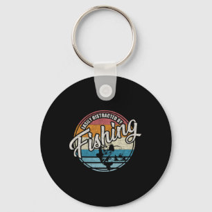 Llavero Vintage Fácilmente Distraído Por La Pesca 