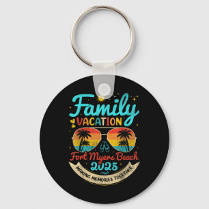 Llavero Vintage Family Vacation Fort Myers Beach 2025 Flor